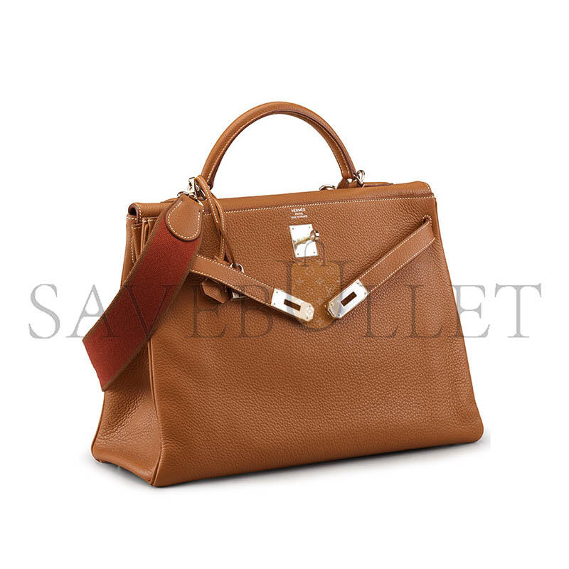 H**mes A GOLD CLEMENCE LEATHER AMAZON RETOURNE KELLY 40 BAG (40*28*15cm)